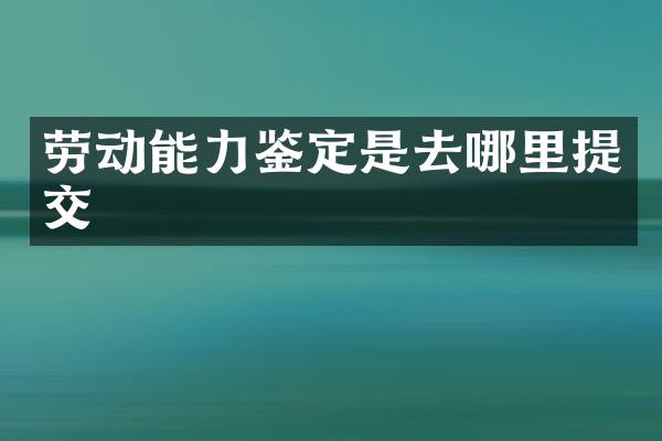 劳动能力鉴定是去哪里提交
