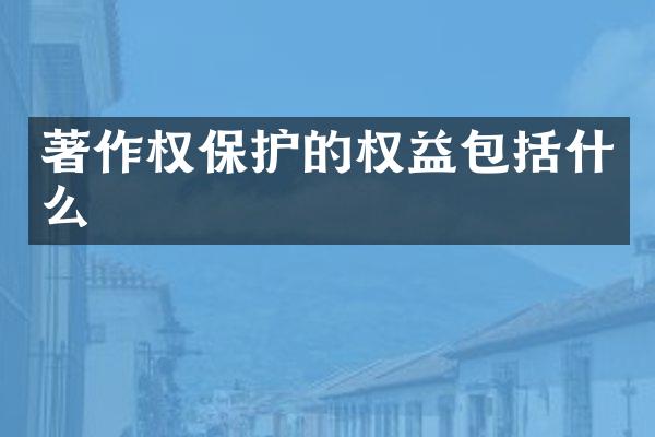 著作权保护的权益包括什么