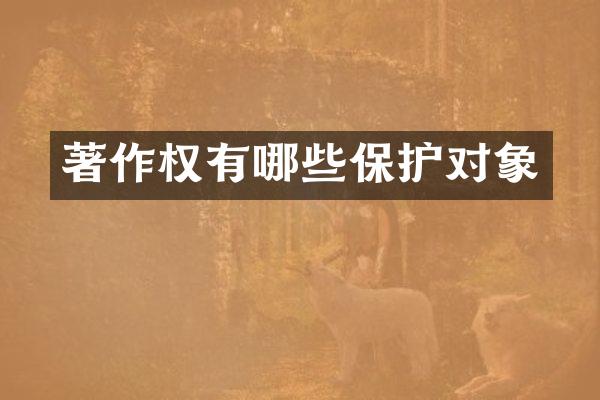 著作权有哪些保护对象