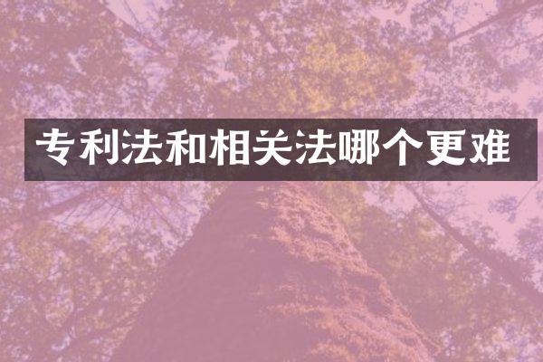 专利法和相关法哪个更难