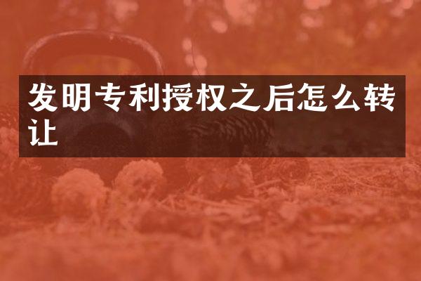 发明专利授权之后怎么转让