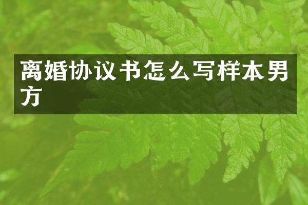 离婚协议书怎么写样本男方