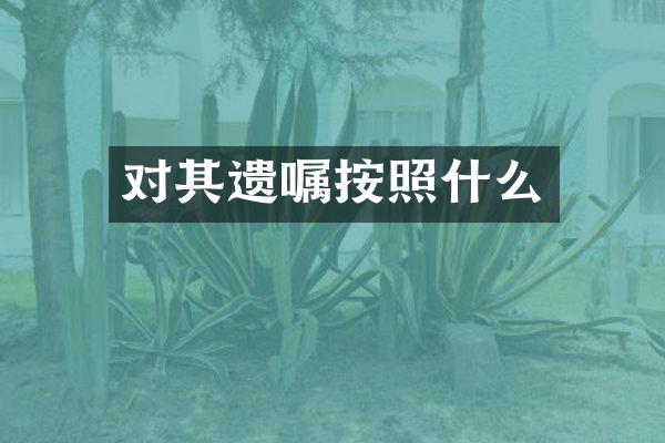 对其遗嘱按照什么