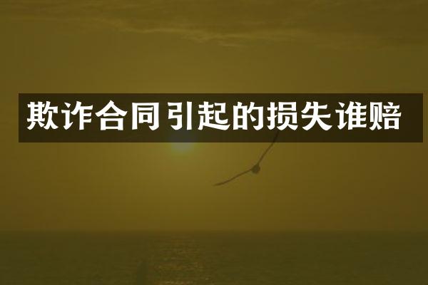 欺诈合同引起的损失谁赔