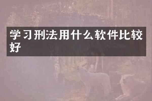 学习刑法用什么软件比较好