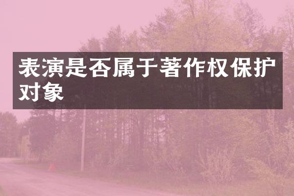 表演是否属于著作权保护对象