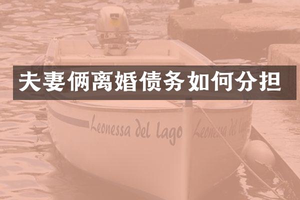 夫妻俩离婚债务如何分担