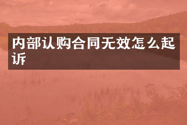 内部认购合同无效怎么起诉