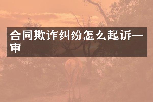 合同欺诈纠纷怎么起诉一审