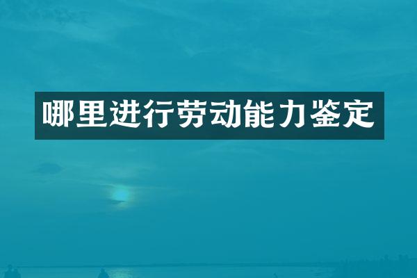 哪里进行劳动能力鉴定