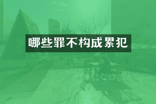哪些罪不构成