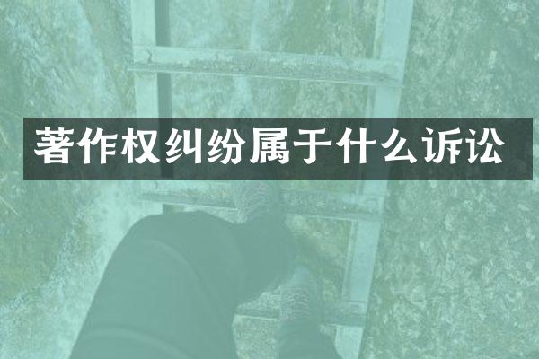 著作权纠纷属于什么诉讼
