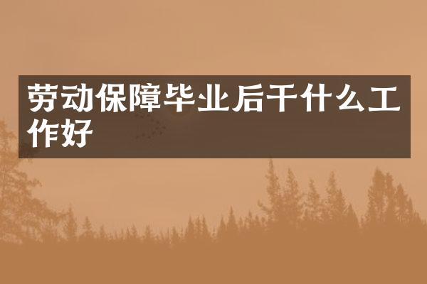 劳动保障毕业后干什么工作好