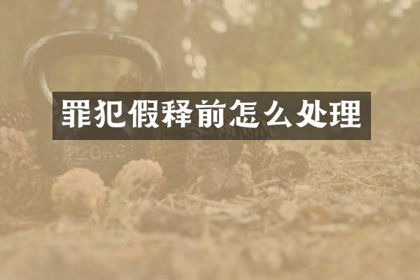 罪犯假释前怎么处理