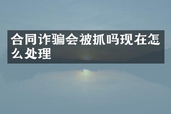 合同诈骗会被抓吗现在怎么处理