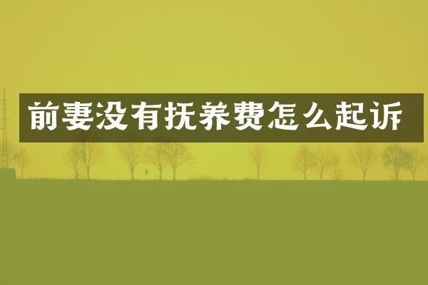 前妻没有抚养费怎么起诉