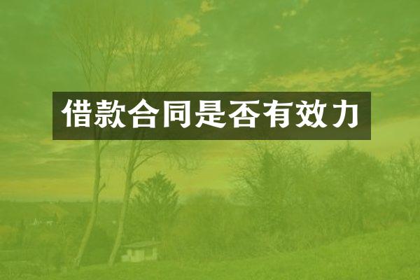 借款合同是否有效力