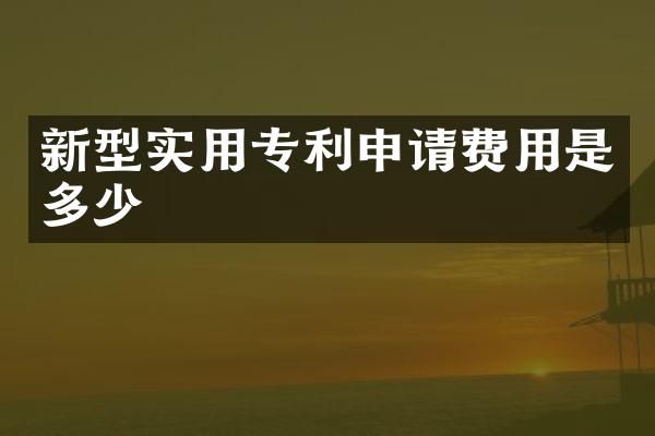 新型实用专利申请费用是多少