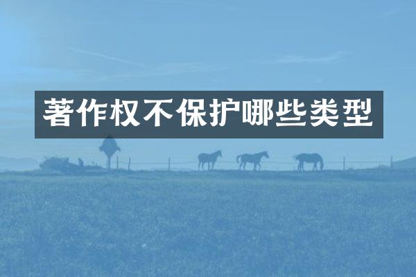 著作权不保护哪些类型