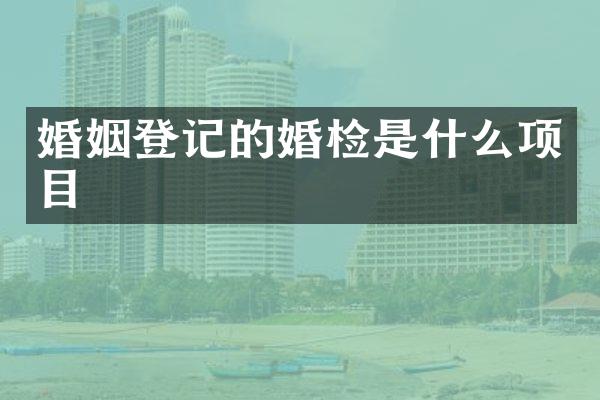 婚姻登记的是什么项目