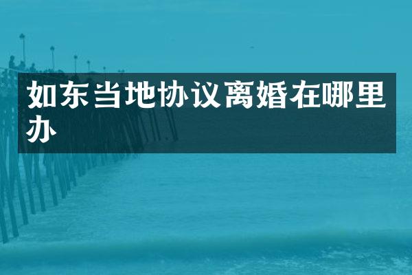 如东当地协议离婚在哪里办