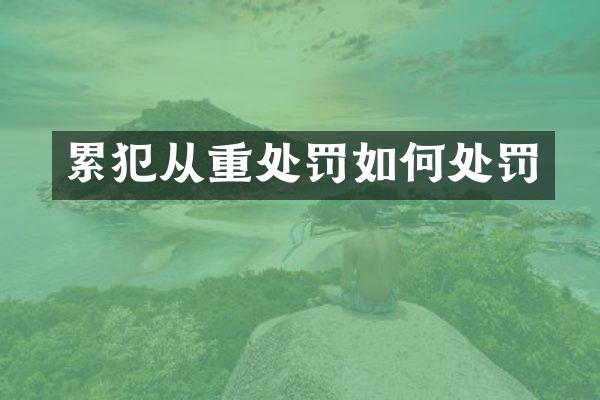 从重处罚如何处罚