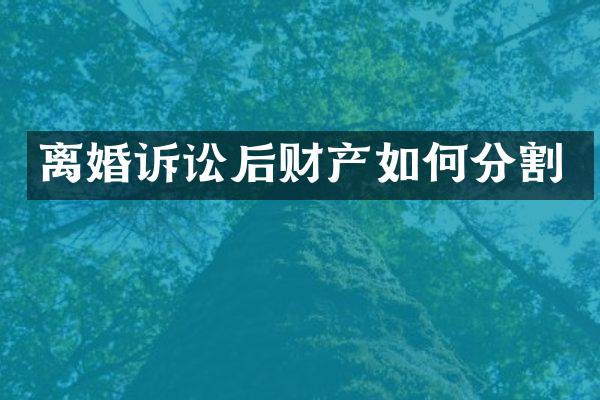 离婚诉讼后财产如何分割