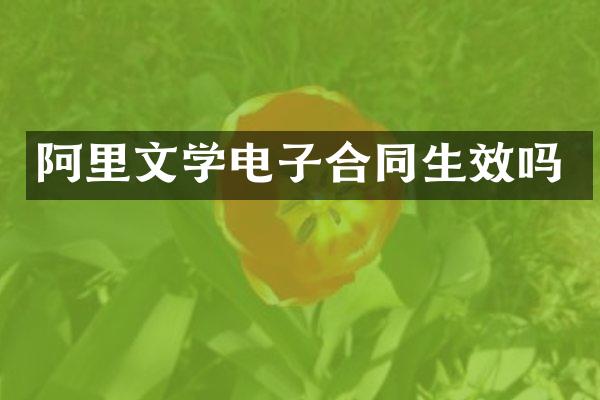阿里文学电子合同生效吗