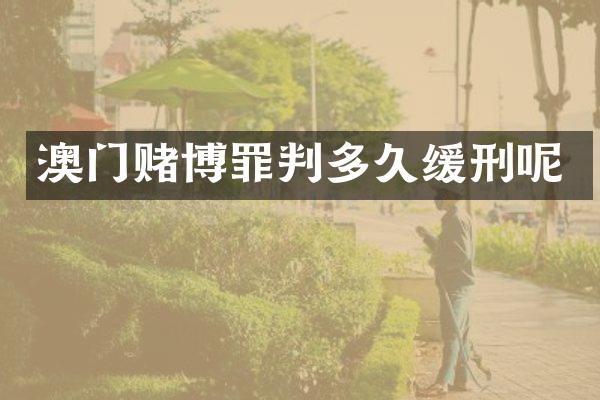 澳门罪判多久缓刑呢