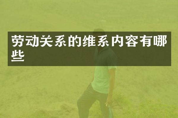 劳动关系的维系内容有哪些