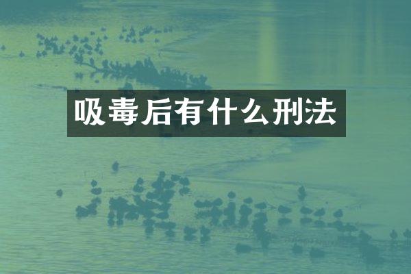 吸毒后有什么刑法