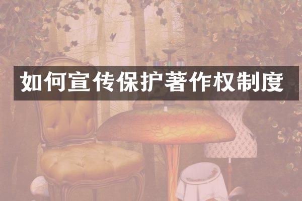 如何宣传保护著作权制度