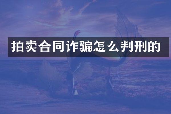 拍卖合同诈骗怎么判刑的