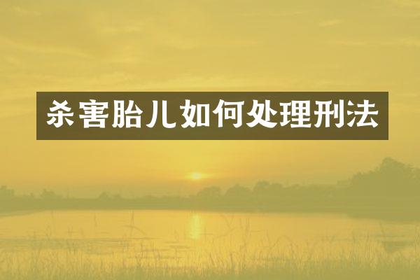 杀害胎儿如何处理刑法