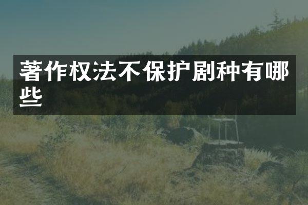 著作权法不保护剧种有哪些