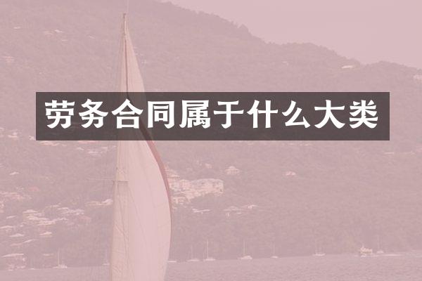 劳务合同属于什么大类