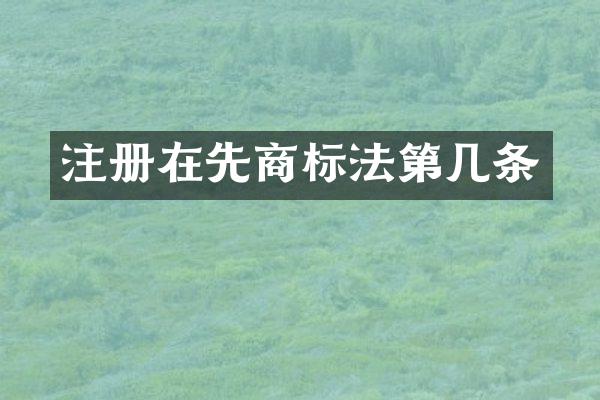 注册在先商标法第几条