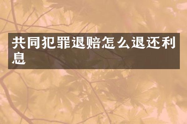 共同犯罪退赔怎么退还利息