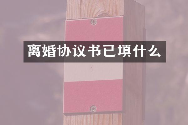 离婚协议书已填什么