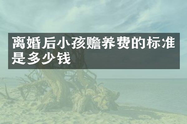 离婚后小孩赡养费的标准是多少钱