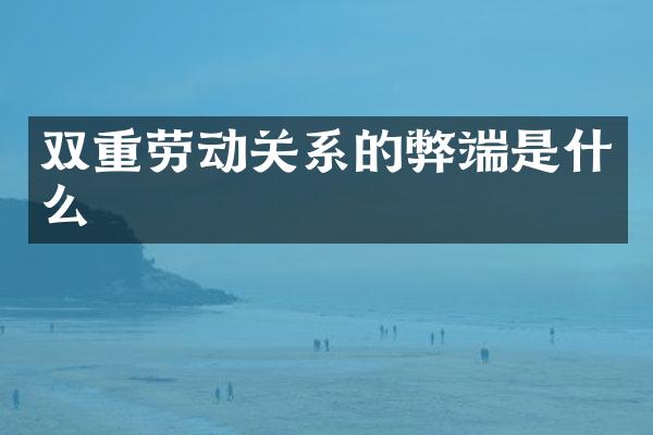 双重劳动关系的弊端是什么