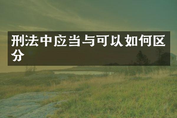 刑法中应当与可以如何区分