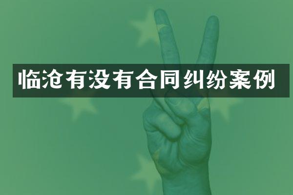临沧有没有合同纠纷案例
