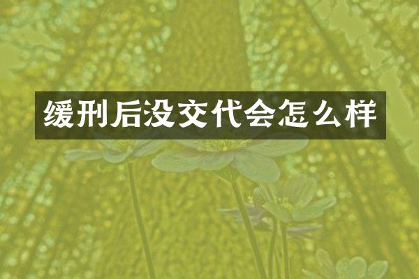 缓刑后没交代会怎么样