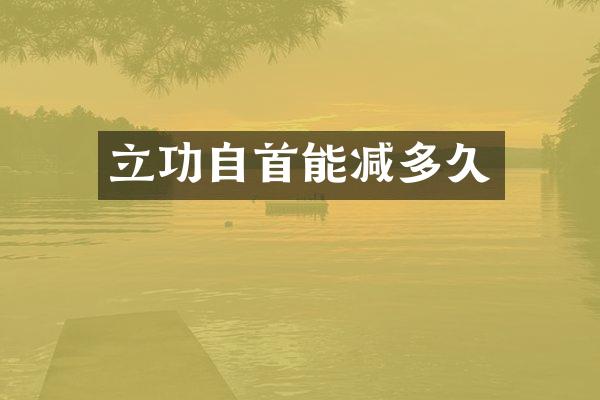 立功自首能减多久