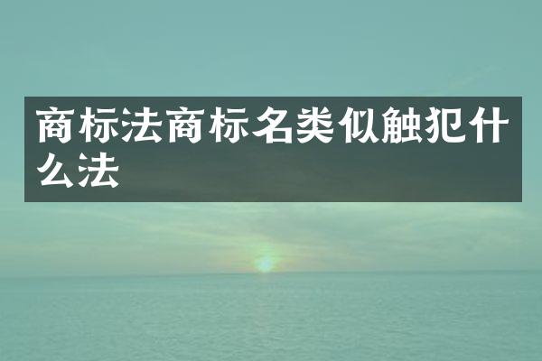 商标法商标名类似触犯什么法