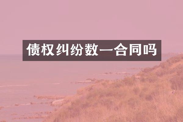 债权纠纷数一合同吗