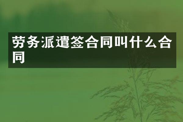劳务派遣签合同叫什么合同