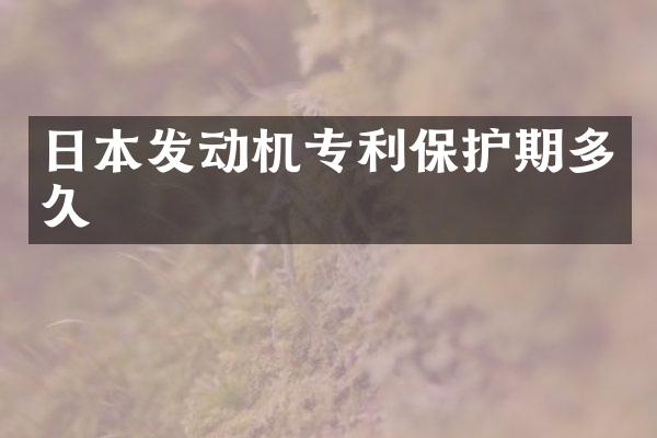 日本发动机专利保护期多久