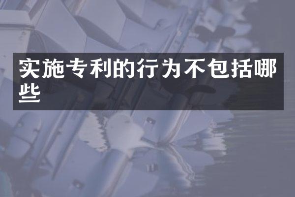 实施专利的行为不包括哪些